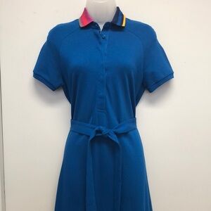 Lacoste Stretch Cotton Piqué Belted Polo Dress Style# EF2358
